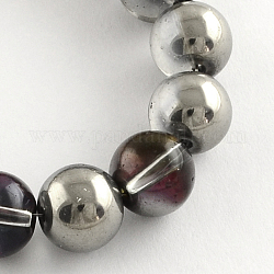 Electroplate Transparent Glass Round Bead Strands, Half Plated, Silver Plated, 10mm, Hole: 2mm, about 66pcs/strand, 26.38inch