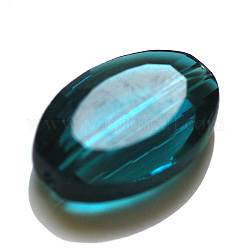 Perles d'imitation cristal autrichien, grade AAA, facette, ovale, dark cyan, 13x10x5mm, Trou: 0.9~1mm