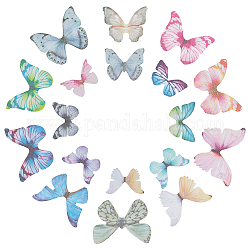 SUNNYCLUE 1 Box 180Pcs 18 Style Fabric Butterfly Wing Charms Organza Butterflies Insect Charms for Jewellery Making Polyester Imitation Butterfly Wings Earring Necklace Supplies Hair Clip Decoration