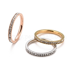 304 Stainless Steel Rhinestone Rings Set, Child Finger Rings, Mixed Color, US Size 5(15.7mm), 3pcs/set