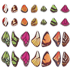 Sunnyclue 1 boîte de 56 breloques en forme d'ailes de papillon 14 styles en acrylique double face pour la fabrication de bijoux, boucles d'oreilles, bracelets, colliers, porte-clés, fournitures artisanales pour femmes adultes