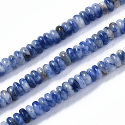 Натуральное синее пятно нитки из бисера яшмы, рондель, 4~5x2 мм, отверстие : 0.8 мм, около 185~187 шт / нитка, 14.96~15.35 дюйм (38~39 см)