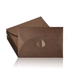 Enveloppes papier mini perle couleur rétro blanc, enveloppe d'invitation de fête de mariage, enveloppe de cadeau de bricolage, enveloppes à fermeture cœur, rectangle, café, 7.2x10.5 cm