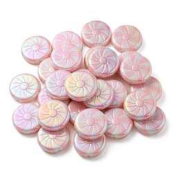 Placage uv perles acryliques opaques, lollipop, rose brumeuse, 23x7mm, Trou: 2.5mm