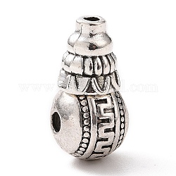 De aleación de estilo tibetano abalorios gurú 3 agujero, cuentas perforadas en t, lágrima, plata antigua, 8x7mm, agujero: 6mm y 1.6 mm