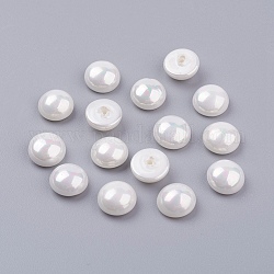 Shell Pearl Half Drilled Beads, Half Round, White, 8x4.5mm, Hole: 1mm