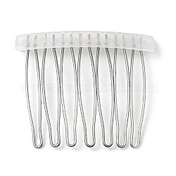 304 Stainless Steel & Plastic Hair Comb Findings, Stainless Steel Color, 43x49.5x6mm