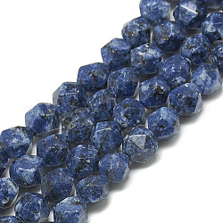 Synthetische Sesam Jaspis / Kiwi Jaspis Perlen Stränge, facettiert, Runde, 7.5~8x7~8x7~8 mm, Bohrung: 1 mm, ungefähr 47 stücke / 14.9 zoll
