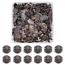 Superfindings 100 ensembles boîte à bijoux d'armoire décorative boîte à bijoux en bronze antique fermoirs de verrouillage pour petites boîtes à bijoux en bois verrous de serrure d'armoire de valise