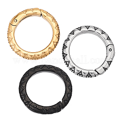 Unicraftale 3pcs 3 couleurs 304 anneaux de porte à ressort en acier inoxydable, o bagues, placage ionique (ip), couleur mixte, 21.5x3.5mm, 7 jauge, diamètre intérieur: 15 mm, 1 pc / couleur