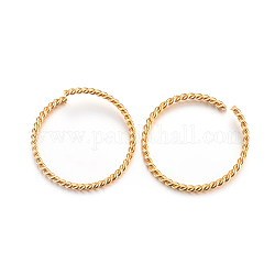 304 anelli di salto in acciaio inox, anelli di salto aperti, ritorto, oro, 21.5~22x1.5mm, diametro interno: 19~20mm