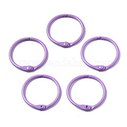 Железные брелоки с краской, окрашенные распылением, кольцо, средне фиолетовый, 30x4 мм