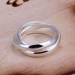 Простые медные качению палец кольца для женщин, серебристый цвет, размер США 9 (18.9 мм)