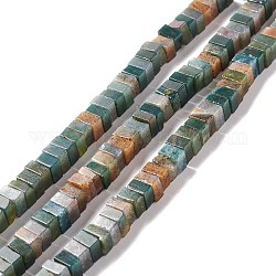 Natur Indien Achat Perlen Stränge, Würfel, 6x6x1.5~3 mm, Bohrung: 1.4 mm, ca. 110~112 Stk. / Strang, 15.08~15.47 Zoll (38.3~39.3 cm)