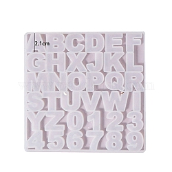 Buchstaben a~z und Nummer 0~9 DIY Silikonformen, Gießformen aus Harz, für UV-Harz, Handwerkliche Herstellung von Epoxidharz, weiß, 139x139x5 mm