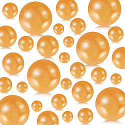 Perles d'imitation perles en plastique ABS, sans trou, orange foncé, 10~30mm, 150 pièces / kit