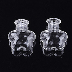 Cubierta de globo de vidrio soplado hecho a mano, para hacer colgantes de botellas, estrella, Claro, 22.5~23.5x20x12.5mm, medio agujero: 5.5 mm, capacidad de la botella: 2 ml (0.06 fl. oz)