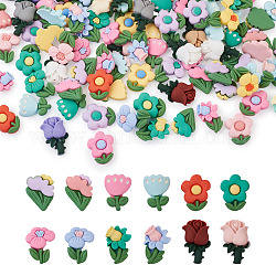 Кабошоны из непрозрачной смолы pandahall, цветок, разноцветные, 29x18x6 мм, 120 шт / комплект