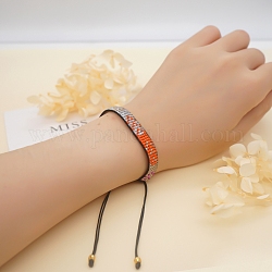 Freundschaftspfeile Loom Muster Miyuki Saatperlen Armbänder für Frauen, verstellbare Nylonschnur geflochtenen Perlen Armbänder, Farbig, 11 Zoll (28 cm)