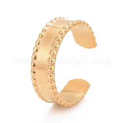 Chapado en iones (ip) 304 anillo de puño abierto plano de acero inoxidable para mujer, dorado, nosotros tamaño 9 (18.9 mm)