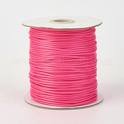 Экологически чистый корейский вощеный шнур из полиэстера, темно-розовыми, 0.8 мм, около 174.97 ярда (160 м) / рулон