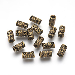 Perline in lega stile tibetano, colonna,  cadmio& piombo libero, bronzo antico, 12x6mm, Foro: 3.5 mm