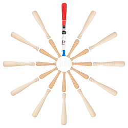 Gorgecraft 40 pcs2スタイル未完成のミニ木製片穴ビーズ  野球用バット  diyキーホルダー装飾アクセサリー  ベージュ  20個/スタイル
