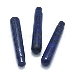 Natürliche Lapislazuli-Perlen, kein Loch / ungekratzt, gefärbt, für Draht umwickelt Anhänger Herstellung, Kolumne, 71.5x12~12.5 mm