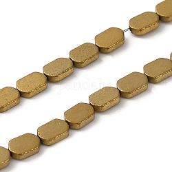 Гальванические нити из синтетических немагнитных гематитовых бусин, овальные, с золотым покрытием, 4.5~5x3~3.5x1 мм, отверстие : 0.5 мм, около 85 шт / нитка, 16.34'' (41.5 см)