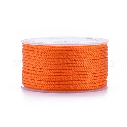 Полиэстер плетеные шнуры, для изготовления ювелирных изделий из бисера, оранжево-красный, 2 мм, около 21.87 ярда (20 м) / рулон