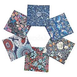 Tissu en coton, rectangle avec motif floral, couleur mixte, 50x40 cm, 6 pcs /sachet 