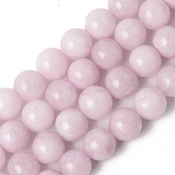 Chapelets de perles de quartz naturel, teints et chauffée, imitation couleur kunzite, ronde, Prune, 10mm, Trou: 1.2mm, Environ 38 pcs/chapelet, 14.96 pouce (38 cm)