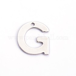 Encantos de letras de 304 acero inoxidable, letter.g, 11x9.5x0.8mm, agujero: 1 mm