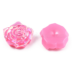 Cabochons en plastique abs opaque, de couleur plaquée ab , rose, perle rose, 18x17x6.5mm