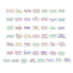 50 set di etichette adesive in carta per parole inglesi ispirate ai cartoni animati, etichette adesive, per l'arredamento di valigie e skateboard e frigorifero, colore misto, 32~44x62~70x0.25mm