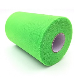 Deco Mesh Ribbons, Tulle Fabric, Tulle Roll Spool Fabric For Skirt Making, Lawn Green, 6 inch(15cm), about 100yards/roll(91.44m/roll)