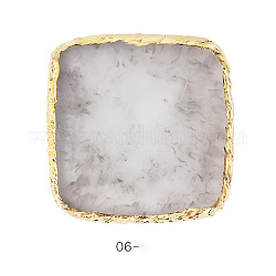 Resin Imitation Agate Color Palette, Makeup Cosmetic Nail Art Tool, Square, Light Grey, 8.7x8.7cm