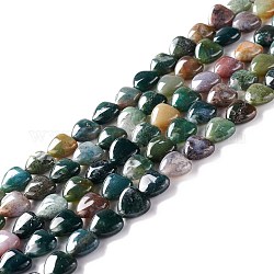 Chapelets de perles en agate indienne naturelle, cœur, 12.5x12.5x6mm, Trou: 1mm, Environ 33 pcs/chapelet, 15.55'' (39.5 cm)
