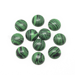 Synthetic Malachite Cabochons, Dyed, Half Round/Dome, 12x5mm
