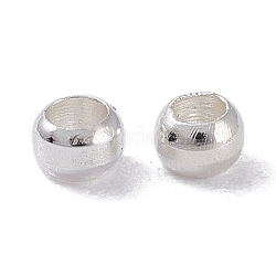 Messing Perlen, langlebig plattiert, Kolumne, Silber, 2.5x1.5 mm, Bohrung: 1.6 mm