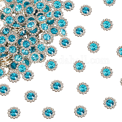 Olycraft 240 pièces boutons en strass bleus boutons d'embellissement en strass 12mm boutons de fleur en cristal bleu boutons de couture en cristal à dos plat pour la fabrication de bijoux bricolage artisanat décoration de mariage