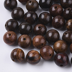 Perline di legno naturale, perle di legno cerate, undyed, tondo, marrone noce di cocco, 8mm, foro: 1.5mm, circa 1643pcs/500g