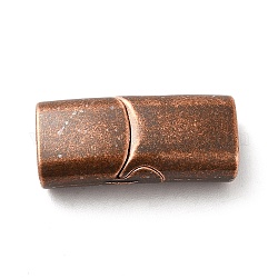 Chapado de iones (ip) 304 cierre magnético deslizante de acero inoxidable, Rectángulo, cobre rojo, 24.5x12x7.5mm, agujero: 10.5x5 mm