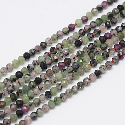 Rubis naturel en brins de perles zoisite, facette, ronde, 2mm, Trou: 0.5mm, Environ 170~180 pcs/chapelet, 12.9~13.3 pouce (330~340 mm)