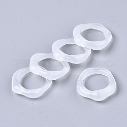Transparent Resin Finger Rings, Imitation Jelly Style, White, US Size 6 3/4(17.1mm)
