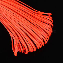 Cordón de cuero de la PU, Cordón de cuero de imitación, piso, rojo naranja, 4x2mm, alrededor de 103.89 yarda (95 m) / paquete