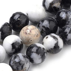 Chapelets de perles en zèbre naturel, ronde, 8mm, Trou: 1mm, Environ 50 pcs/chapelet, 15.7 pouce