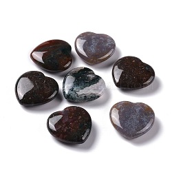 Натуральный индийский агат сердце любовь камень, карманный пальмовый камень для балансировки рейки, 29.5x30x9 мм