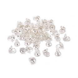 201 perline pendenti in acciaio inossidabile, per ciondoli con coperchio a bolle di vetro globo, argento, 6.5x5mm, Foro: 3 mm