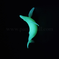 Decoraciones de plástico en forma de ballena, luminoso / brillar en la oscuridad, para moldes de silicona diy, blanco, 33x20x10mm, cuadro: 40x34.5x18.5 mm